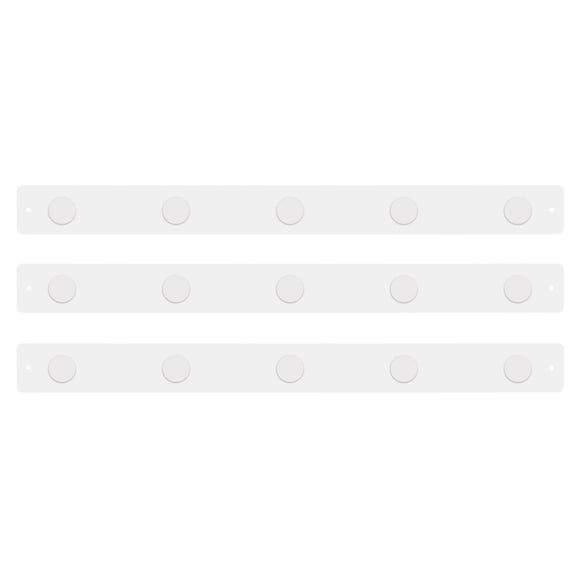 Three by Three Seattle 28 x 2.5 Inch Metal Strip Frameless Magnetic Bulletin Board (3 Pack) with 15 Large Magnets for Memos, Photos, Lists, and More