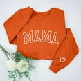 thumbnail image 2 of VBTAPA Mama Sweatshirt for Women Mom Life Mama Mommy Mom Letter Print Long Sleeve Crewneck Pullover Tops Loose Casual Sweatshirts Orange XS, 2 of 7