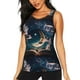 thumbnail image 1 of Fotbe Artistic Starry Sky Moon Book Blusas Sin Mangas para Mujer – Estilo Casual, Corte Suelto, Slim-Fit, Cuello Redondo Deportivo, Tops de Verano para Gimnasio y Yoga-Large, 1 of 7