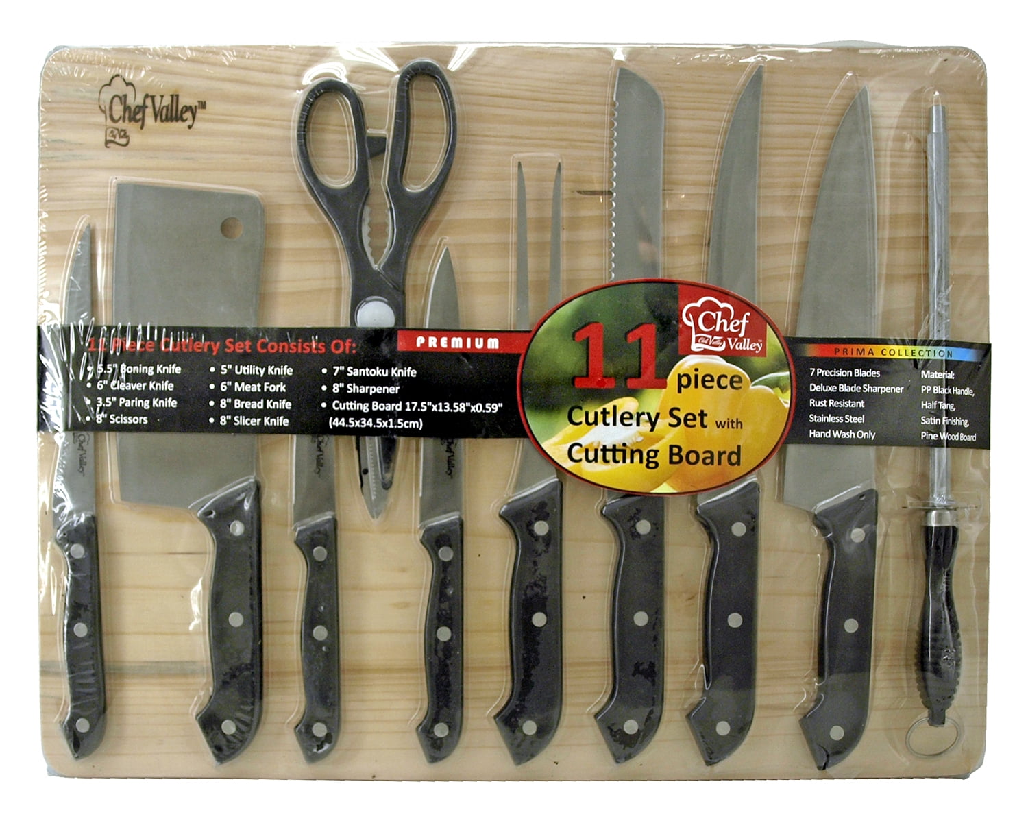 11 pc. Chef Valley Cutlery Set with Cutting Board