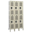 thumbnail image 1 of Hallowell U3888-2HDV-PT Hallowell Heavy-Duty Ventilated - HDV - Locker, 54 in. W x 18 in. D x 78 in. H, 729 Parchment, Double Tier, 3-Wide, Knock-Down, 1 of 1