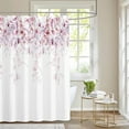 thumbnail image 3 of Light Pink Leaf Shower Curtain, Sage Shower Curtain,3D Printing Washable Waterproof Plant Floral Shower Curtains for Bathroom Decorative with 12 Hooks 72 x 72 Inches, 3 of 6