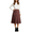 Red, variant on CBASIHI Womens Suede Midi Skirts- Retro Casual High Elastic Waist Hidden Zipper Fall Winter Skirts Brown Size S-XL