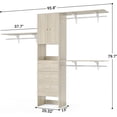 thumbnail image 6 of Homieasy 96 '' Closet Organizer System with Wood Drawers and Doors, 8FT Walk in Armoire Wardrobe Closet with 3 Shelving Towers, White Oak, 6 of 6