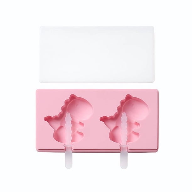 Molde de helado de silicona con forma de dibujos animados DIY con tapa, divertido fabricante de paletas for niños
