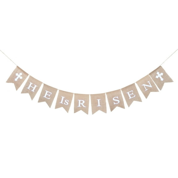 Yongwei easter decorations Vintage Easter Bunting Streamer for Outdoor Table Decor (White Letters)