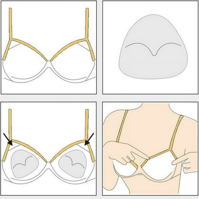 3 Pairs Removeable Push up Triangle Bra Pads Inserts,Replacement Pad for  Bikinis Top Sport Bra Swimsuit for A B C Cups-Beige, Beige, Small Size :  : Fashion