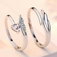 thumbnail image 6 of Sterling Silver Angel Feather Wings Ring for Men and Women Adjustable Opening Couple Rings Korean Jewelry Cupid Feather Anniversary Gift, 6 of 7