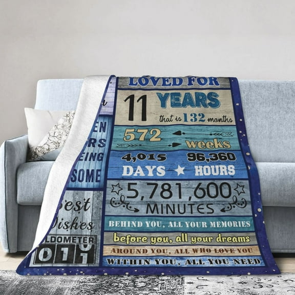 Wijzvio Gift For 11th Birthday Throw Blanket Soft Fuzzy Fleece Blanket For Couch Bed Living Room Decoration 40"X30"