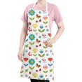 thumbnail image 5 of Pioneer Flower Floral Print Pattern Apron for Women and Men, Cotton Linen Waterproof with Pockets, Adjustable, 33x27 Inch for Kitchen, Gardening, BBQ, Salon, 5 of 6