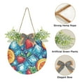thumbnail image 2 of Fruits and Ice on Blue Front Door Porch Decoration Hanging Sign with Artificial Green Plants and Bow for Home Outdoor Indoor, 2 of 7