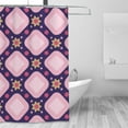 thumbnail image 3 of Geometric Pink Flower Decoration Pattern Shower Curtain, Polyester Waterproof Bath Curtains for Bathroom Decorations, 72 x 72 inches, 3 of 7