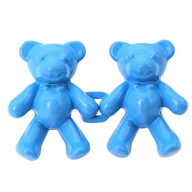 Cute Bear No-Sew Waist Button, Jean Buttons Pins For Loose Jeans Waist Button, No Sewing Required, Waist Tighten Metal Waist Button Pin For Jeans,Blue