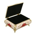 thumbnail image 4 of Vintage Jewelry Box, Trinket Box Rectangular Exquisite Beautiful Gift Box  For Ladies Girls Gold White Red Rose, 4 of 8