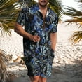 thumbnail image 2 of Summer Savings Clearance! Edvintorg Summer Men's Hawaiian Suit Short Sleeve Printed Button Shirt Beach Shorts Sets Street Casual Men's Suit 2 Pieces Men Clothing, 2 of 7