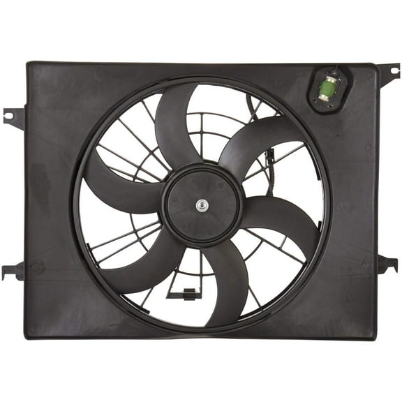 Dual Radiator and Condenser Fan Assembly - Cooling Direct Fit/For 253804R280 11-13 Kia Optima-Hybrid, 11-12 Sonata-Hybrid Fits select: 2011-2012 HYUNDAI SONATA