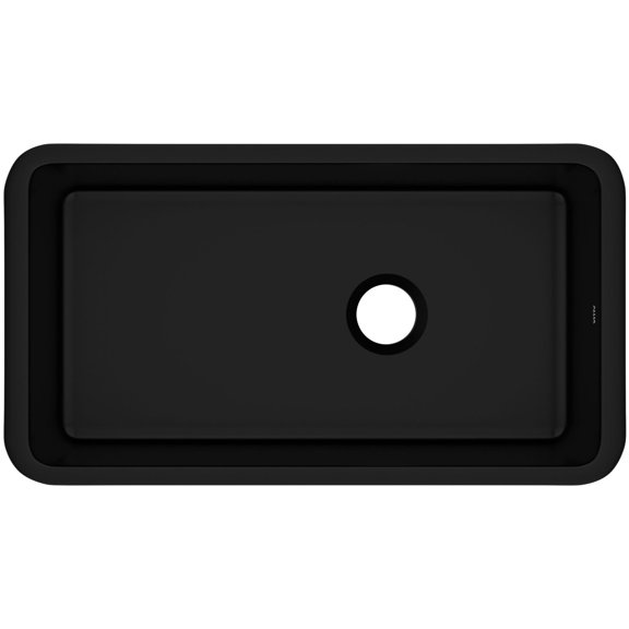 Rohl 6497 Allia 34-1/2" Undermount Single Basin Fireclay Kitchen Sink - Black