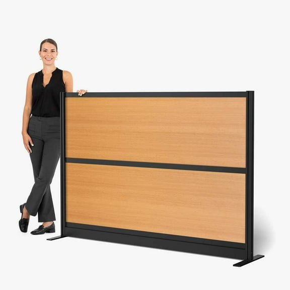 Luxor Beechwood Modular Wall Room Divider System - 70" W x 48" H, Freestanding