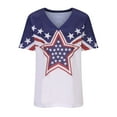 thumbnail image 4 of Xihbxyly Womens Plus Size Tops Summer Short Sleeve T-Shirt Casual Loose V Neck Tee Shirts July 4 Shirts for Women Independence Day Tops # Next Day Delivery Dresses for Women #2, 4 of 6