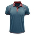thumbnail image 4 of BiZtdJrK Mens Contrast Collar Polos Lightweight Moisture Wicking Golf Shirt Raglan Short Sleeve Collared T-shirt Sales of Today Blue XXXL, 4 of 8