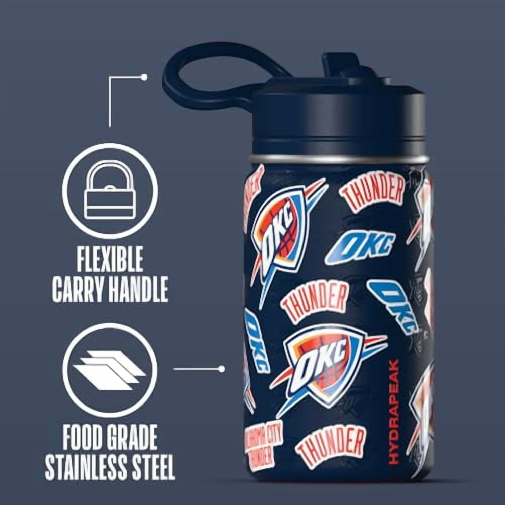 Hydrapeak x NBA Officially Licensed Philadelphia 76ers 14oz Mini Kids Water Bottle with Straw Lid and Handle Reusable Stainless Steel Double Wall Insulated Spill Proof Sports Gift for Boys Girls