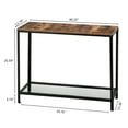 thumbnail image 3 of HODELY Modern Industrial Wood Grain 2 Floors 40-Inch Rectangle Wrought Iron Sofa Table, 3 of 13