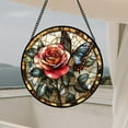 thumbnail image 3 of Stained Glass Window Hanging, Red Rose Black Butterfly Suncatcher for Doors Home Sun Catchers Decoration and Christmas, Mother's Day Birthday Gifts for Women, Men, and Mom, 3 of 6