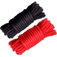 thumbnail image 1 of 2-Pack Soft Cotton Rope Durable Thick Rope Skin Friendly Smooth Cotton Rope 10 Meters/32 Feet 8MM Multipurpose Protecting Ending Twisted Long Rope Red-Black by Torubia, 1 of 6