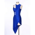 thumbnail image 3 of MSemis Women One Shoulder Lyrical Modern Dance Dress Ballet Leotard Royal Blue L, 3 of 6