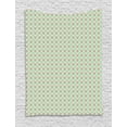 thumbnail image 1 of Damask Tapestry, Motifs from Oriental Cultures Pink Flowers on Off White Background, Wall Hanging for Bedroom Living Room Dorm Decor, 40W X 60L Inches, Turquoise Dark Green Pink, by Ambesonne, 1 of 2