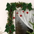 thumbnail image 4 of 1pcs Christmas Velvet Bow Wreath - Vintage Velvet Ribbon Design, Small Decor for Christmas Tree, Window, Door & Cabinet, Soft Velvet Material, Stylish Vintage Look, Enhances Festive Vibe, Green, 4 of 6