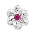 thumbnail image 1 of 925 Sterling Silver Stackable Expressions Small Created Ruby Flower Chain Slide; for Adults and Teens; for Women and Men, 1 of 2