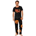 thumbnail image 3 of Family Pajamas Matching Sets - 2 piece Halloween Print Short Sleeve Tops + Pants Sleepwear,Casual Family Outfits Sets for L Pjs, 3 of 8