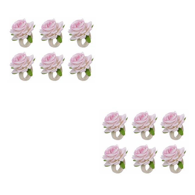 Servilletero de flores artificiales Ounissouiy 6 piezas portátil extraíble reutilizable soporte de escritorio
