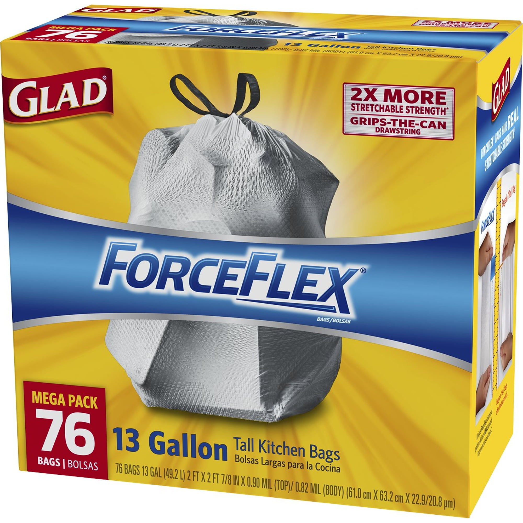 Glad ForceFlex Tall Kitchen Drawstring Trash Bags (78526BD)
