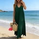thumbnail image 2 of Faldas Largas para Mujeres de Verano Color Sólido Falda con Cuello en V con Falda Plegada Vestido de Bolsillo Falda Larga de Playa, 2 of 7