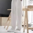 thumbnail image 2 of Men’s Linen Casual Pants Summer Thin Wide Leg Straight Barrel Loose Fit Trousers, 2 of 8