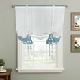thumbnail image 2 of Blue Striped Balloon Curtains for Windows, Bedroom Curtains 54 Inch Length, Abstract Modern Geometric Stripes Tie Up Curtains Panels Thermal Insulated Bathroom Curtains Window 42"x54", 2 of 8