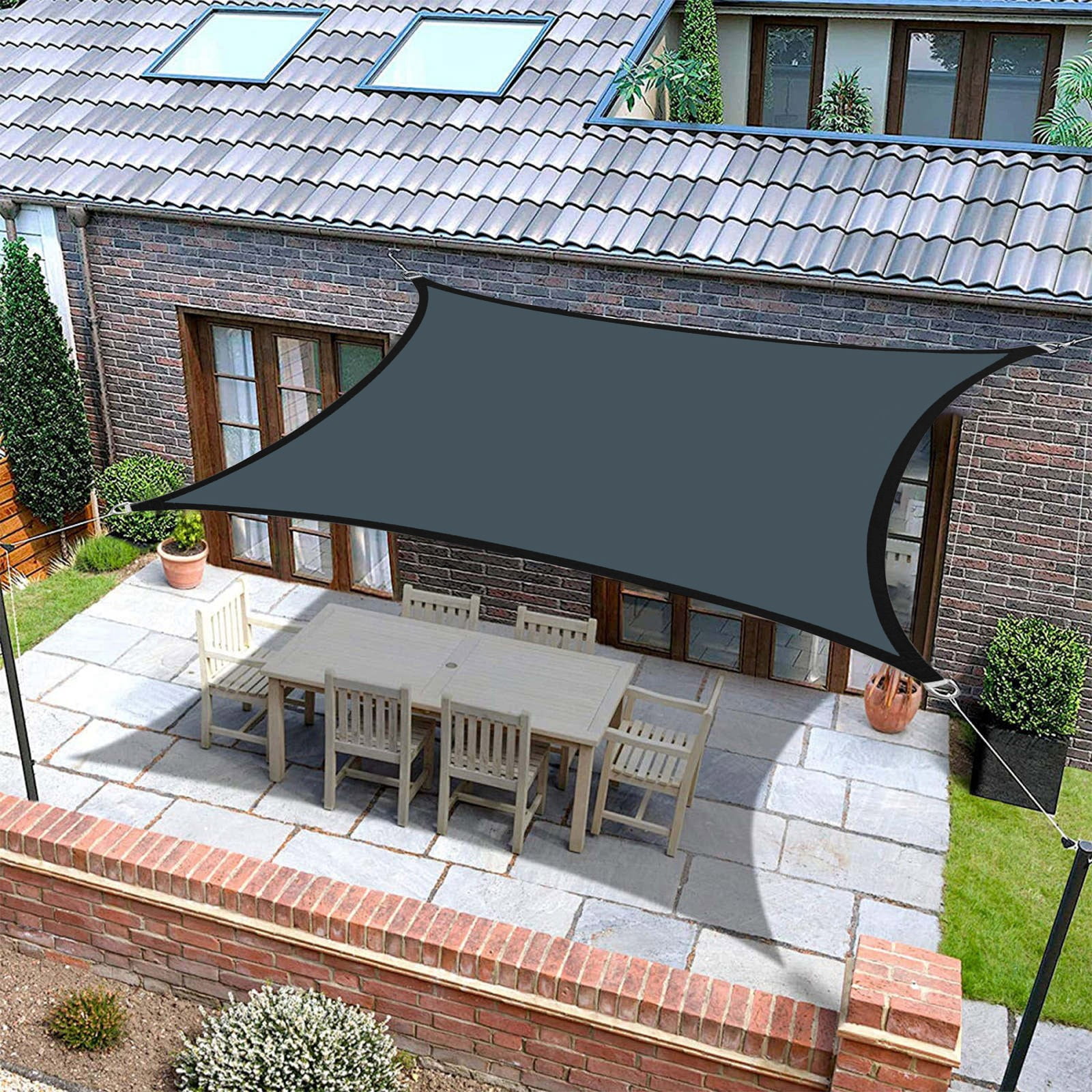 Ke1Clo Square Sun Shade, UV Blocking Waterproof Shade Cloth for Garden Swimming Pool, Outdoor Patio Sunshade Tarpaulin with Easy Installation for Backyard Camping