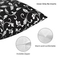thumbnail image 3 of Wukai Black White Leaves Premium Polyester Fleece Pillow Covers with Hidden Zipper Closure,Luxuriously Soft and Durable-16"x16", 3 of 7