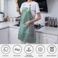 thumbnail image 3 of 2pcs cotton and linen home breathable striped apron with wiping and waterproof edges - green, 3 of 5