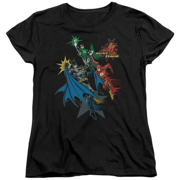 JLA Justice League Action Stars S/S Women's T-Shirt Black