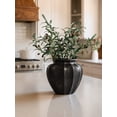 thumbnail image 3 of LE TAUCI 11.3 Inch Donut Vase, Large Black Ceramic Hollow Flower Vase with Bronze Speckle, Modern Decorative Centerpiece for Living Room, Entryway, Shelf, Mantel, 3 of 9