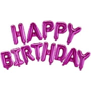 NAMATO Happy Birthday Balloons Banner, Premium 3D Aluminum Foil Letters Balloons for Girls Boys Kids & Adults Party Supplies and Birthday Decorations