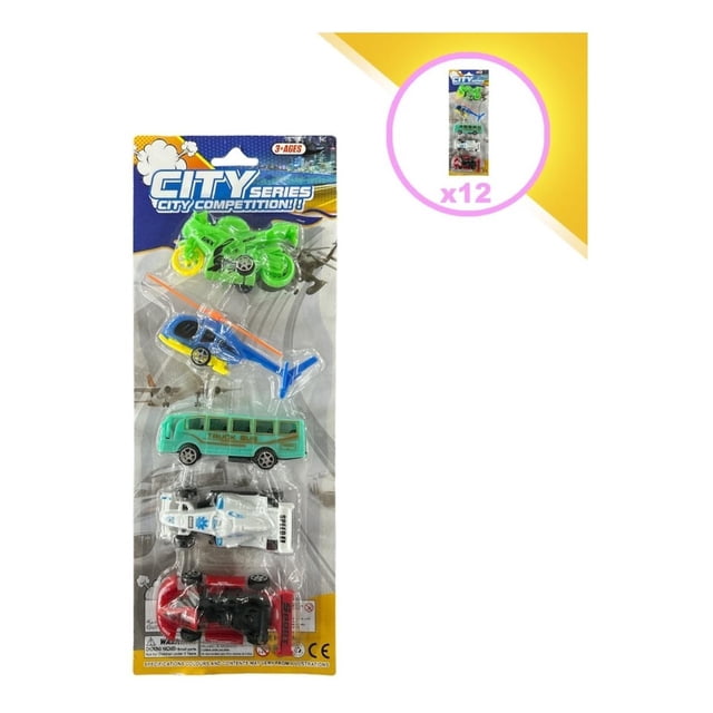 Mayoreo 12 Sets De 5 Vehículos De Juguete Para Niños Rm Regalomex SP1274897