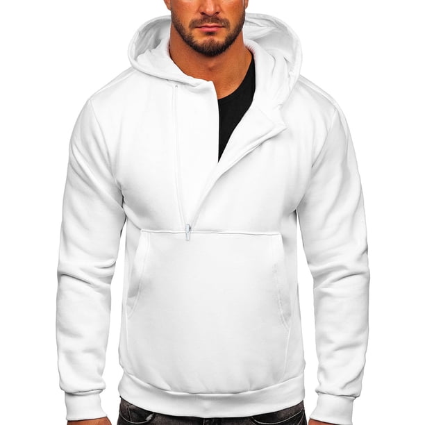 Sudadera Para Hombre Sudaderas Con Capucha de Moda Sudadera Con Cremallera Otoño Con Medio Color Sólido Deportes Casuales Odeerbi ODB181829
