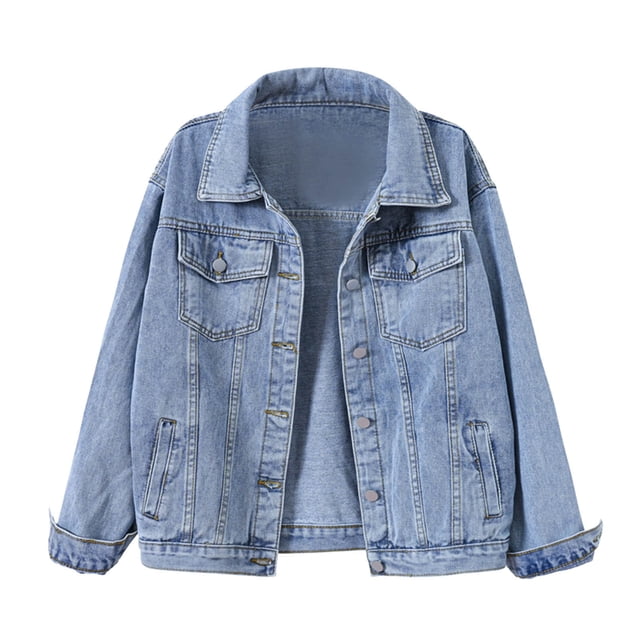 Baberdicy Vestes en Denim pour Femmes en Liquidation Offre à Durée Limitée, Veste en Denim pour Femmes Coupe Décontractée Veste Camionneur en Jean Décontractée
