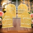 thumbnail image 4 of 4Pcs Gold Acrylic Guest Book Sign Wedding Sign with Stand 5x7" Arch Acrylic Wedding Reception Sign Blow Bubbles Wedding Decorative Signage Table Signs for DIY Wedding Ceremony and Reception, 4 of 8