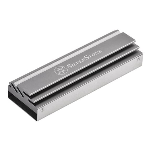 SilverStone Technology TP04 Aluminum Alloy M.2 SSD Cooling Kit, Titanium Gray