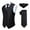 Black, variant on 3PC Men's Solid Formal Suit Vest Waistcoat Tuxedo Dress Vest Necktie Handkerchief Set Suit Wedding